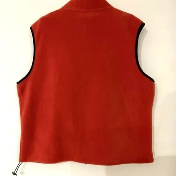 FLEECE VEST FULL ZIP POCKETS ORANGE - Picture 2 of 9